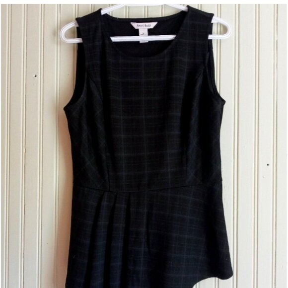 White House Black Market Women’s Peplum Pinstripe Sleeveless Blouse Size Medium - Picture 1 of 4